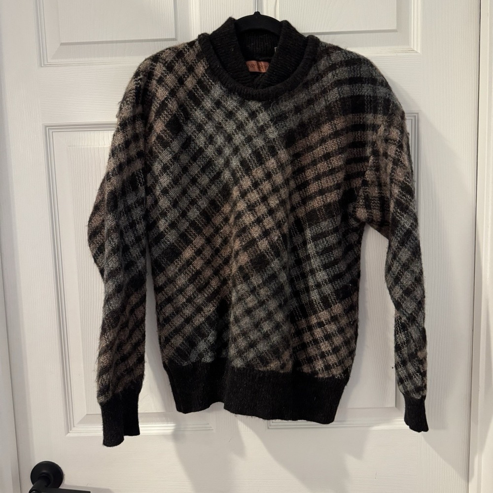 Vintage Henry Grethel Sweater Mens Sz M ‎ 100% Shetland Wool Argyle Pullover